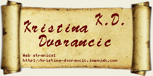 Kristina Dvorančić vizit kartica